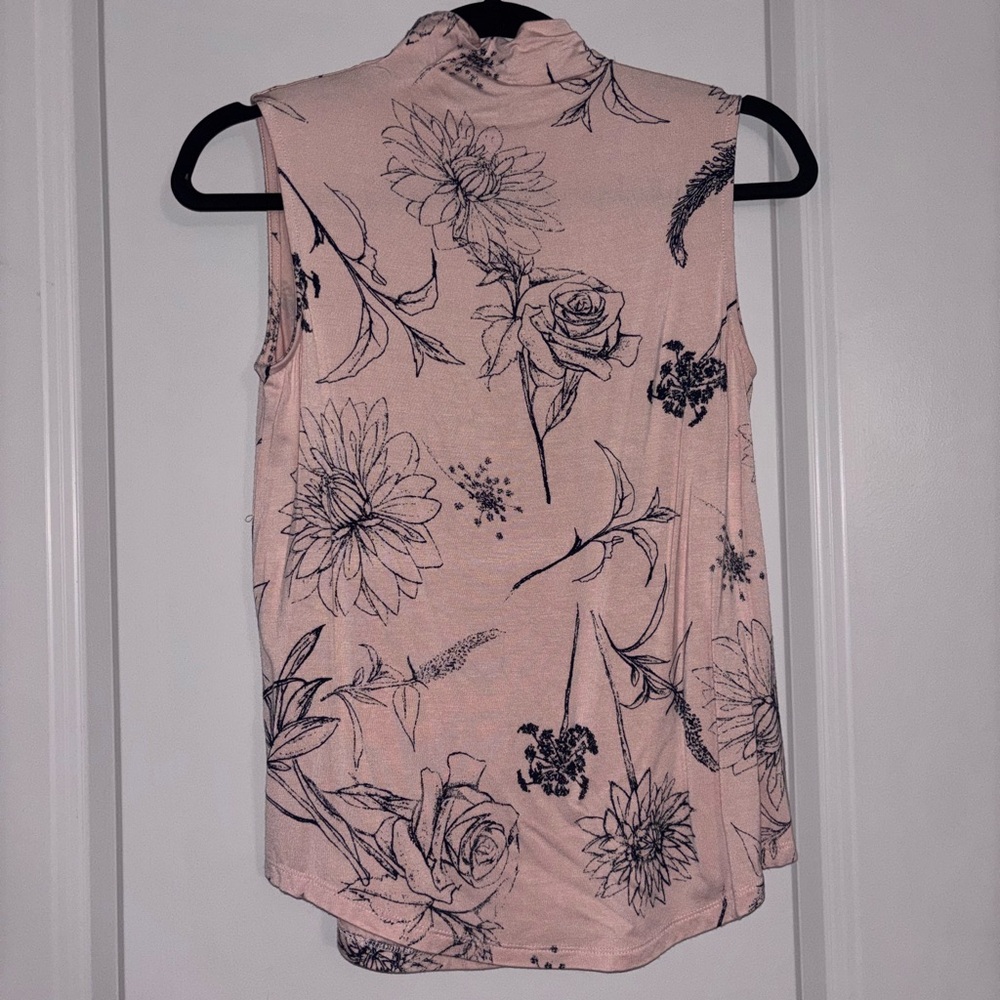 T Tahari Pink Floral Tank Top